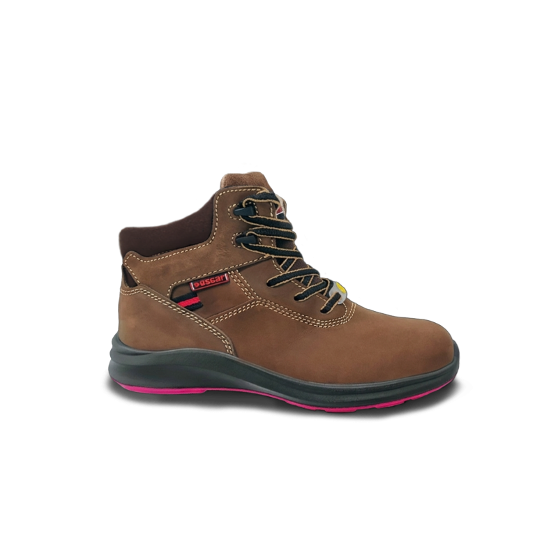 Lady safety boot, Oscar 831 Lady, Ladies safety boot, 831-brown-lace-up-mid-cut-boot