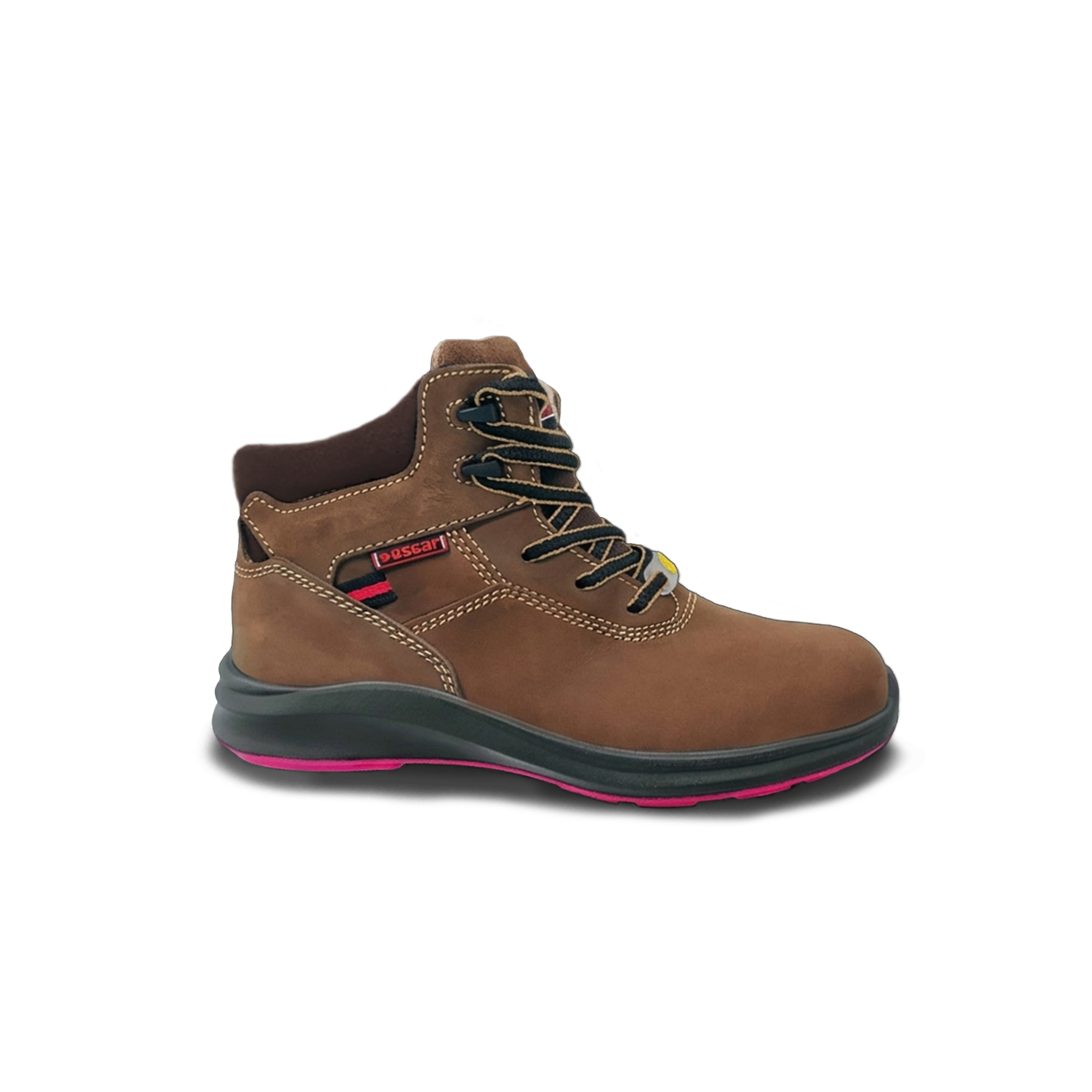 Lady safety boot, Oscar 831 Lady, Ladies safety boot, 831-brown-lace-up-mid-cut-boot
