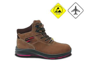 Lady safety boot, Oscar 831 Lady, Ladies safety boot, 831-brown-lace-up-mid-cut-boot
